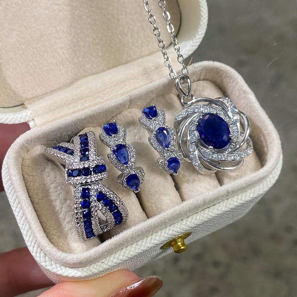 Creative Elegant Necklace Earrings Rings Women Graceful Fashion Jewelry Set