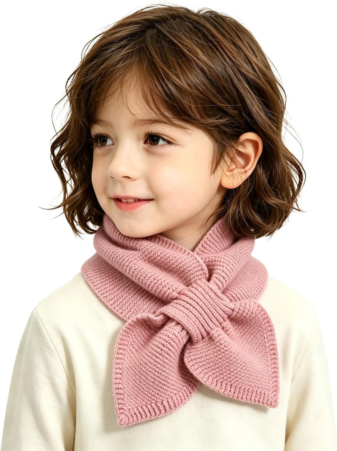 FSTEOE Knit Kids Winter Scarf Toddler Neck Warmer Boys Girls Cross Tie