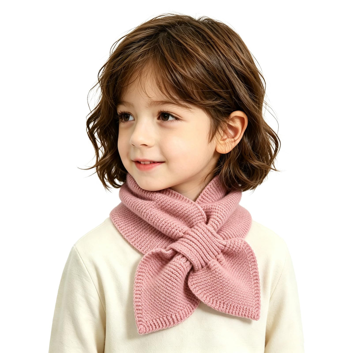 FSTEOE Knit Kids Winter Scarf Toddler Neck Warmer Boys Girls Cross Tie