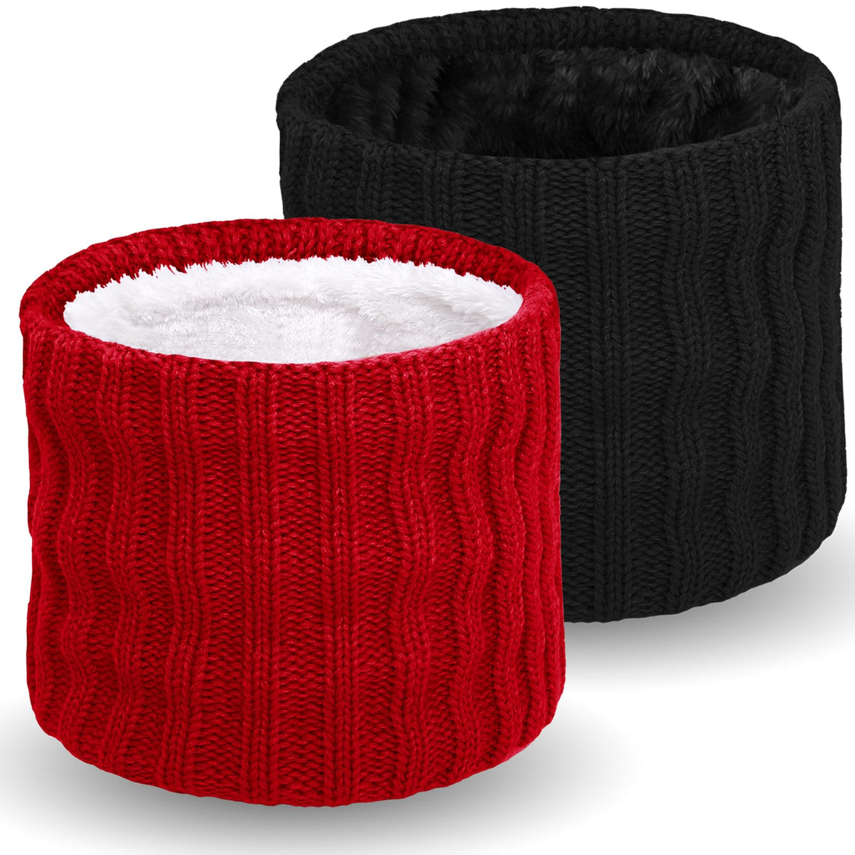 Wandx Kids Winter Neck Warmer Gaiter Knitted Infinity Scarf for Boys Girls