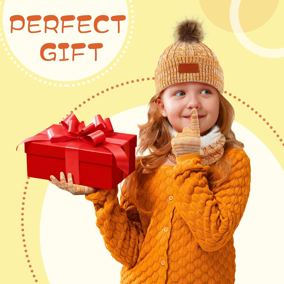 Liitrsh 18 Pcs Kids Winter Beanie Hat Scarf Gloves Set for Girls Boys