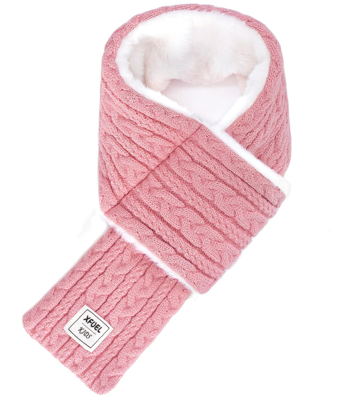 Kids Scarf, Winter Scarves for Girls Boys, Knitted Cross Tie Neck Warmer