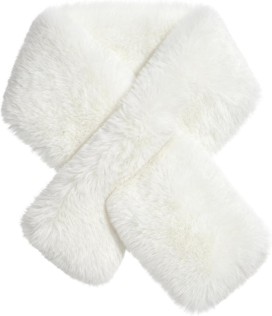 Plush Kids Fur Collar Scarf, Girls Boys Winter Rainbow Cute Scarves