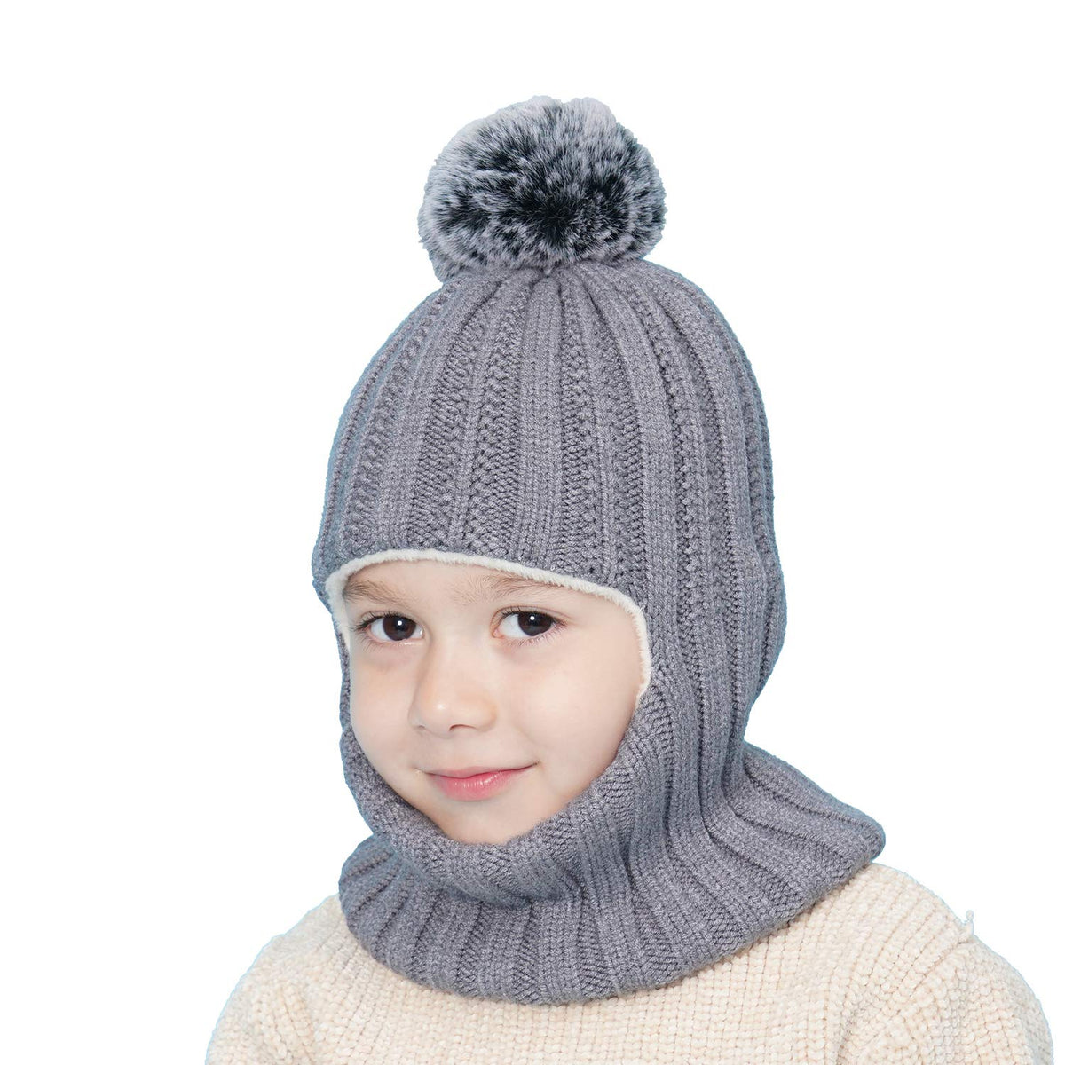 Baby Winter Hat Scarf Set, Unisex Infant Toddler Kids Hat Scarf
