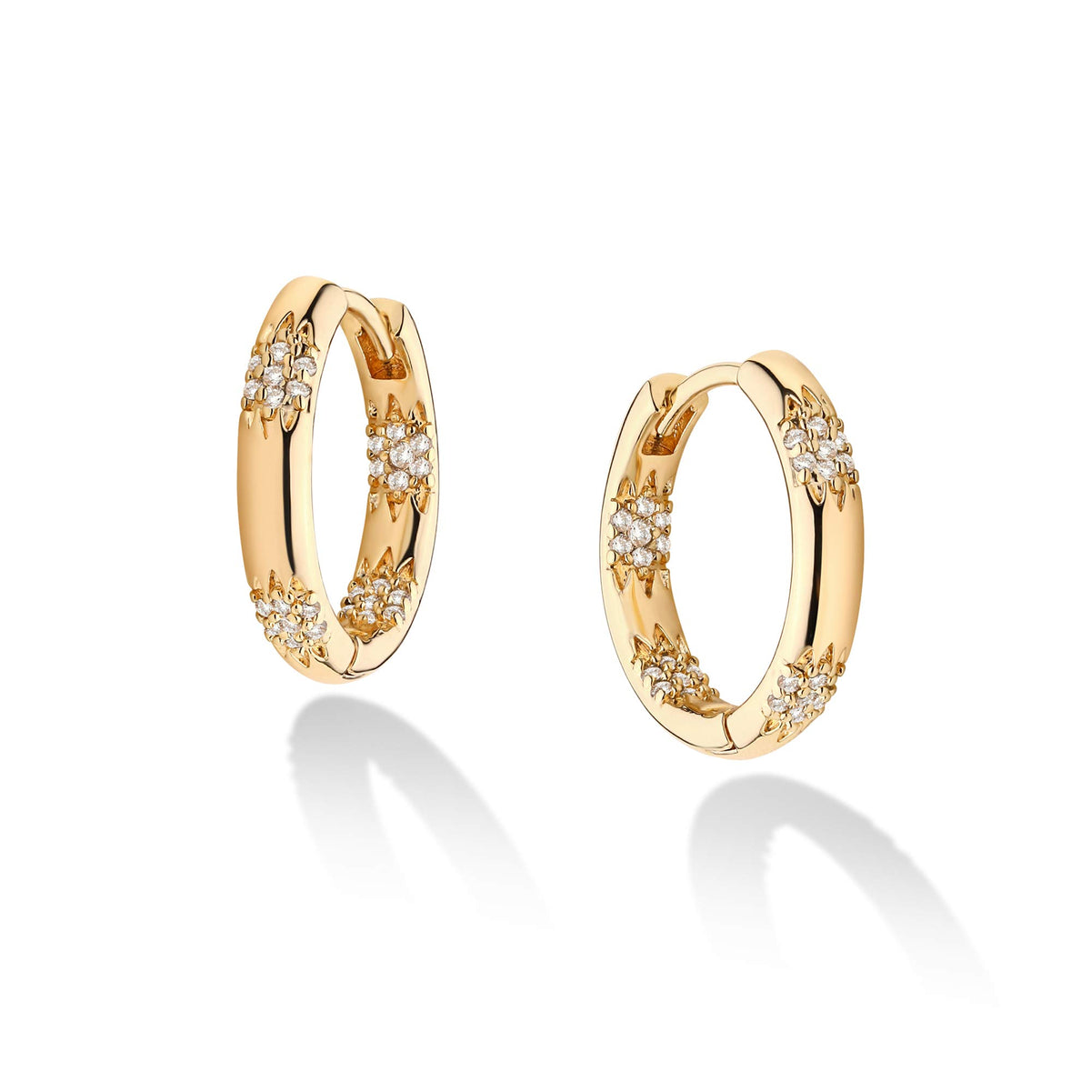 VACRONA Cubic Zirconia Huggie Earrings 14k Gold Plated Tiny Earrings Small Huggie Hoop Earrings Simple Lightweight Hoops Gift for Women