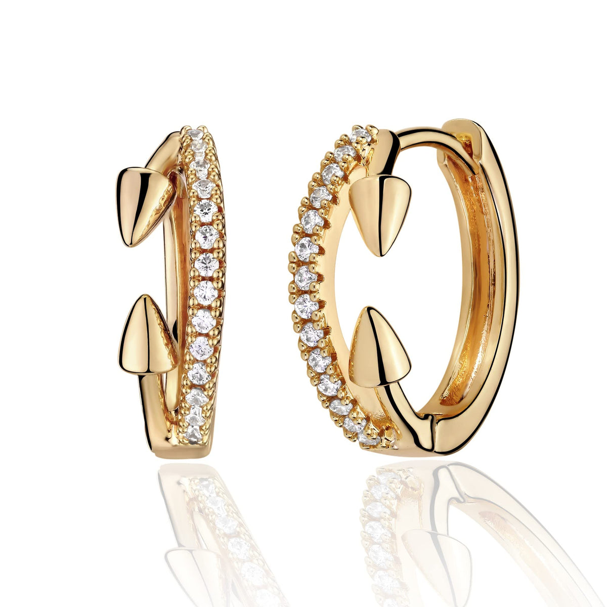 VACRONA Cubic Zirconia Huggie Earrings 14k Gold Plated Tiny Earrings Small Huggie Hoop Earrings Simple Lightweight Hoops Gift for Women