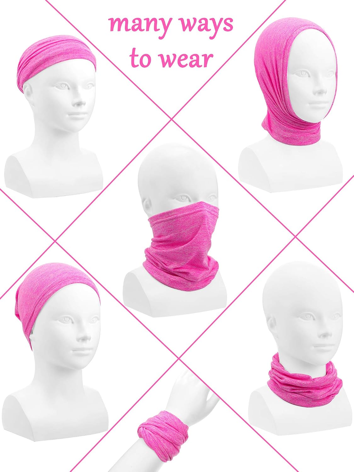 SATINIOR 4 Pcs Kids Neck Gaiter Face Cover Scarf