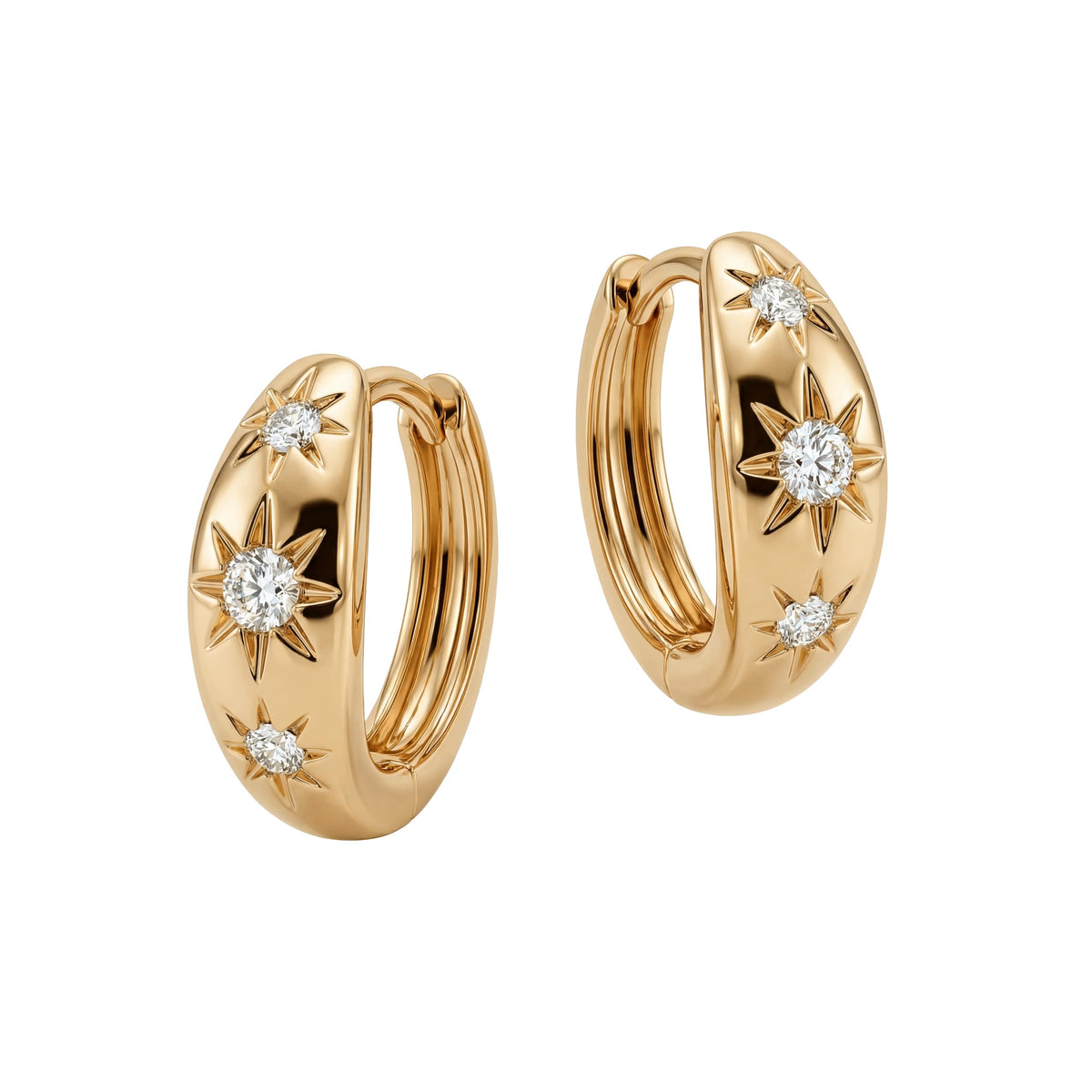 VACRONA Cubic Zirconia Huggie Earrings 14k Gold Plated Tiny Earrings Small Huggie Hoop Earrings Simple Lightweight Hoops Gift for Women