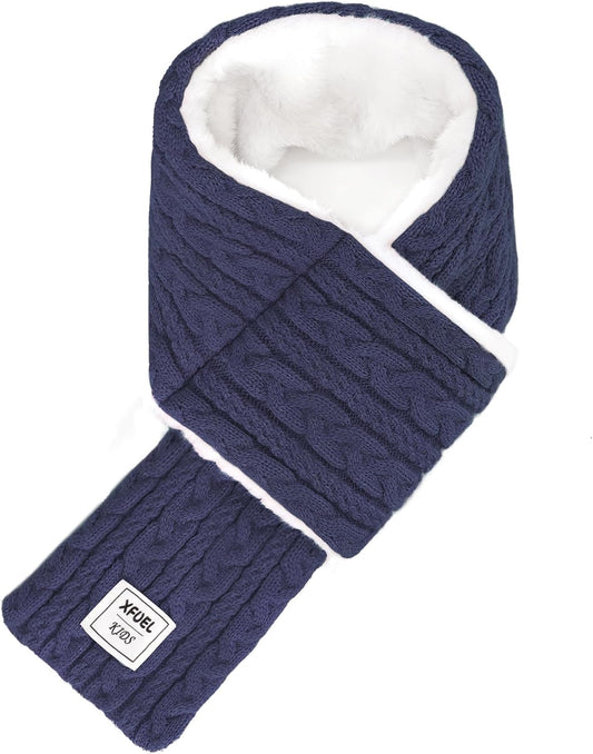 Kids Scarf, Winter Scarves for Girls Boys, Knitted Cross Tie Neck Warmer