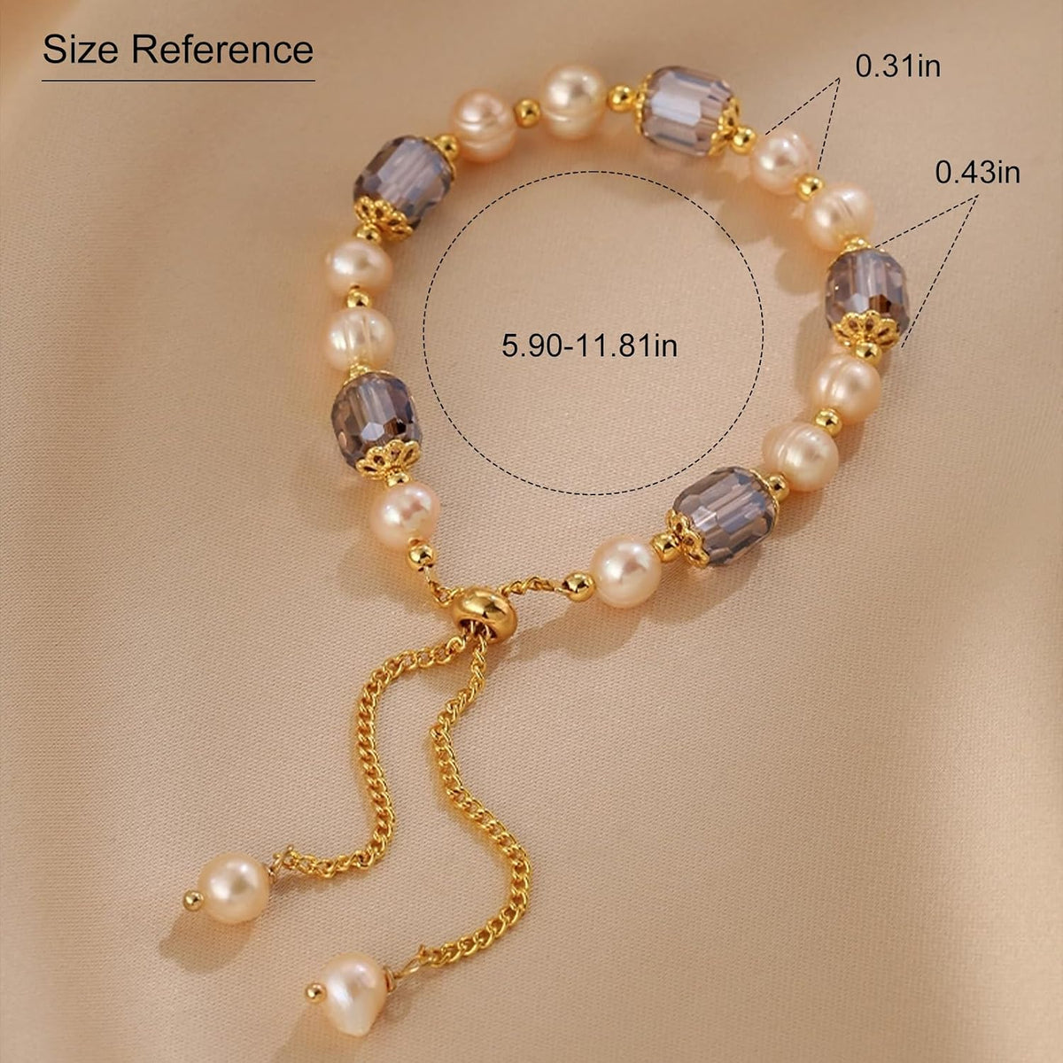 Generic Silver Bracelet for Women, Adjustable Layered Charm Chain, Dainty Fashion Jewelry Gift