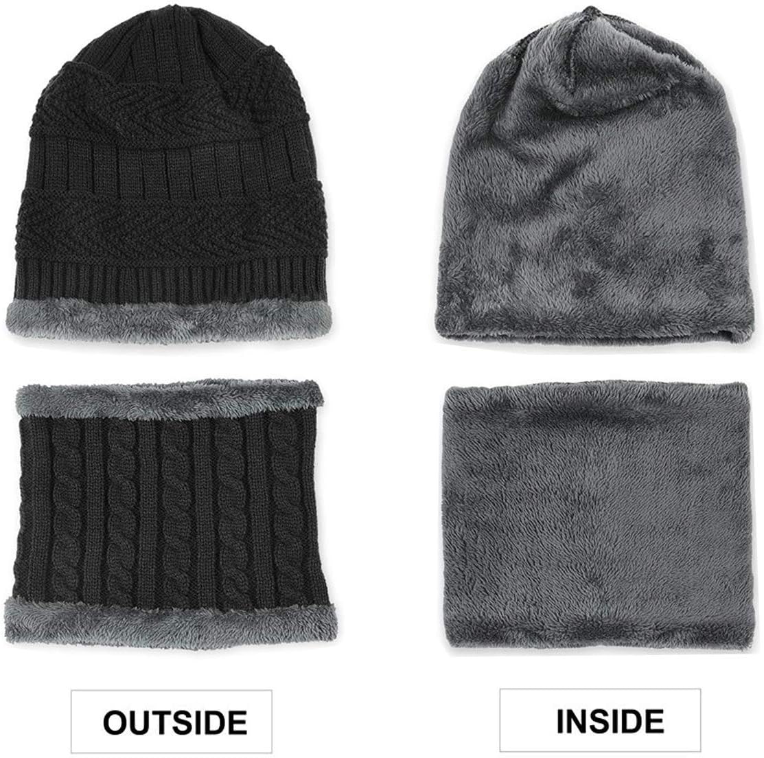 Kids Winter Beanie Scarf Set for Boys Girls Ages 5-14