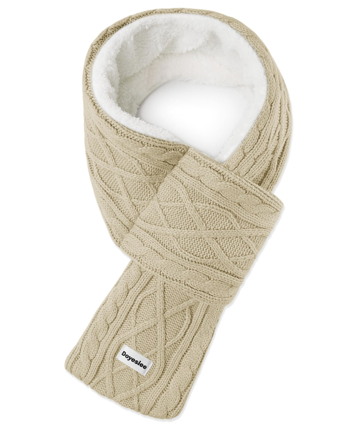 Kids Scarf for Girls Boys, Winter Long Fleece Plush Scarves Knitted Cross Tie Neck Warmer for Cold Weather