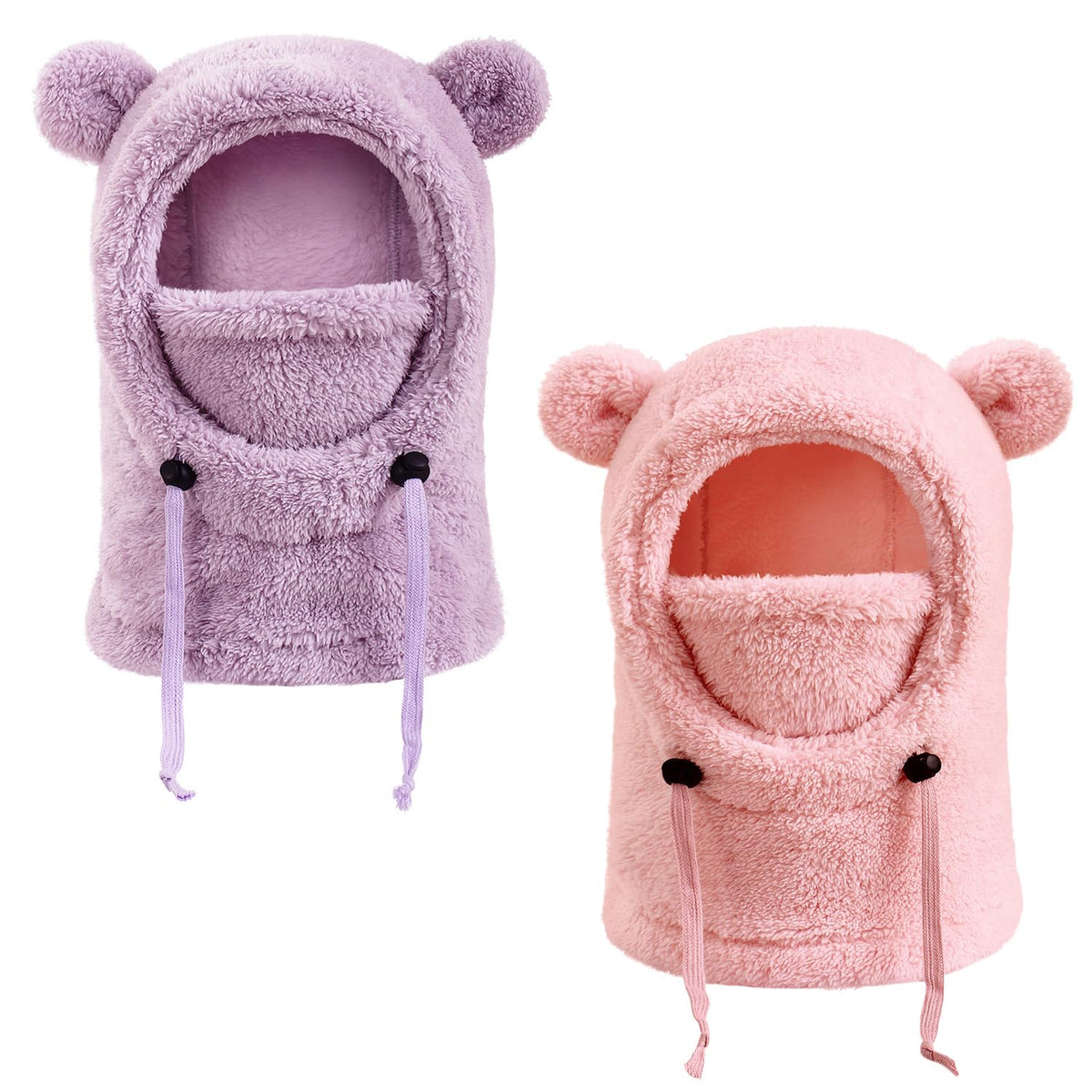 Kids Winter Fleece Hats Children's Balaclava Ski Mask Windproof Warm Adjustable with Fleece Lining Hat for Boys Girls