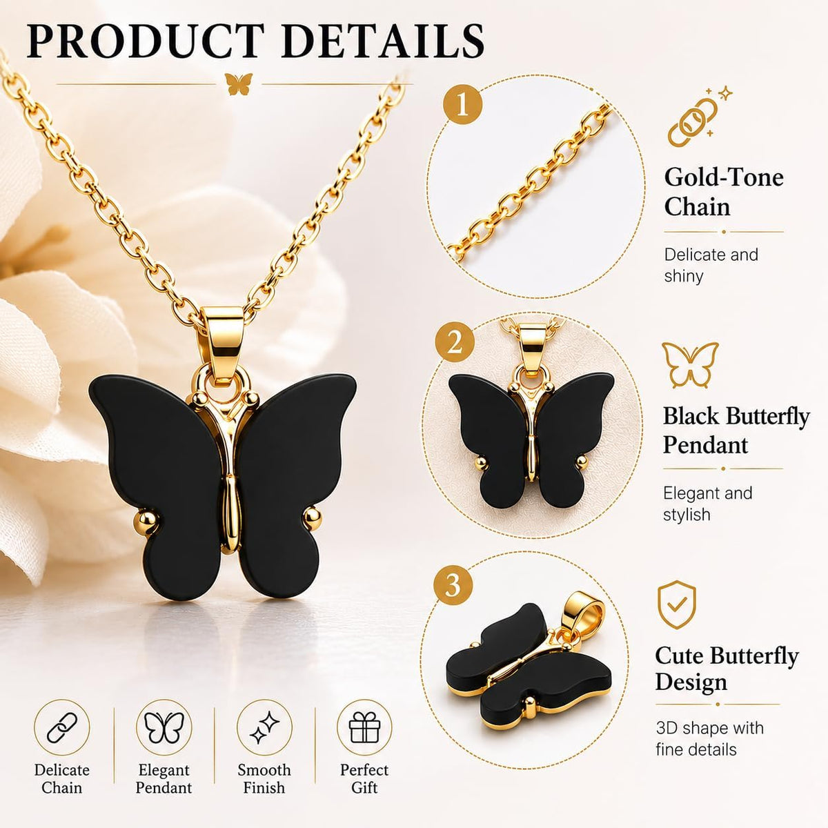 Rrdaily Dainty Colorful Butterfly Pendant Necklace Set for Women,Bohemian Acrylic Butterfly Chain Necklace Cute Jewelry Gift