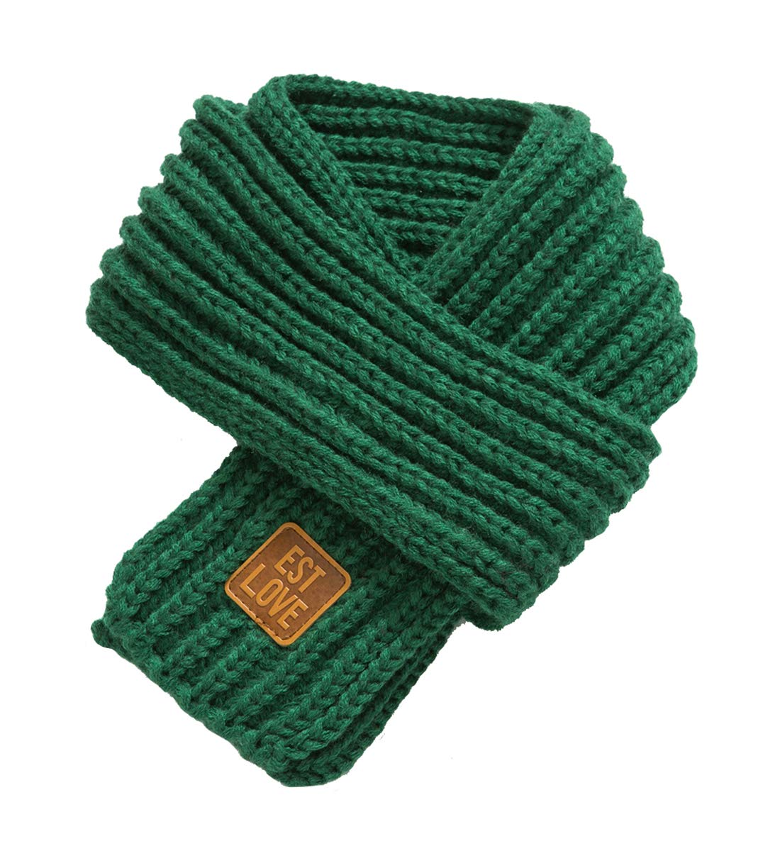 Kids Winter Knitted Warm Scarf Boys Girls Toddlers Solid Color Soft Scarfs Neck Warmer