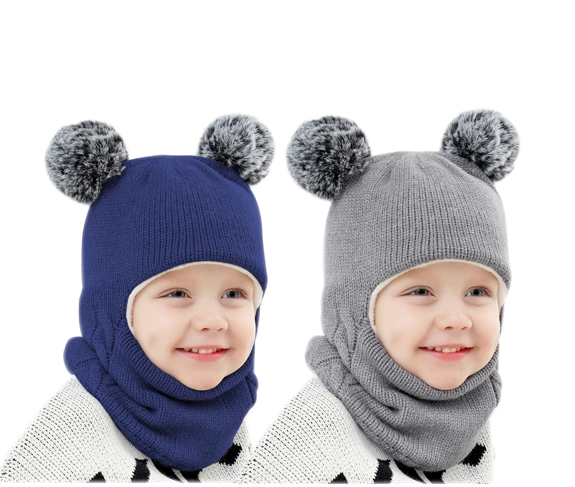 Baby Winter Hat Scarf Set, Unisex Infant Toddler Kids Hat Scarf