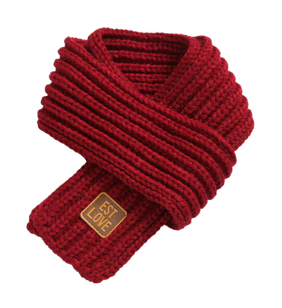 Kids Winter Knitted Warm Scarf Boys Girls Toddlers Solid Color Soft Scarfs Neck Warmer