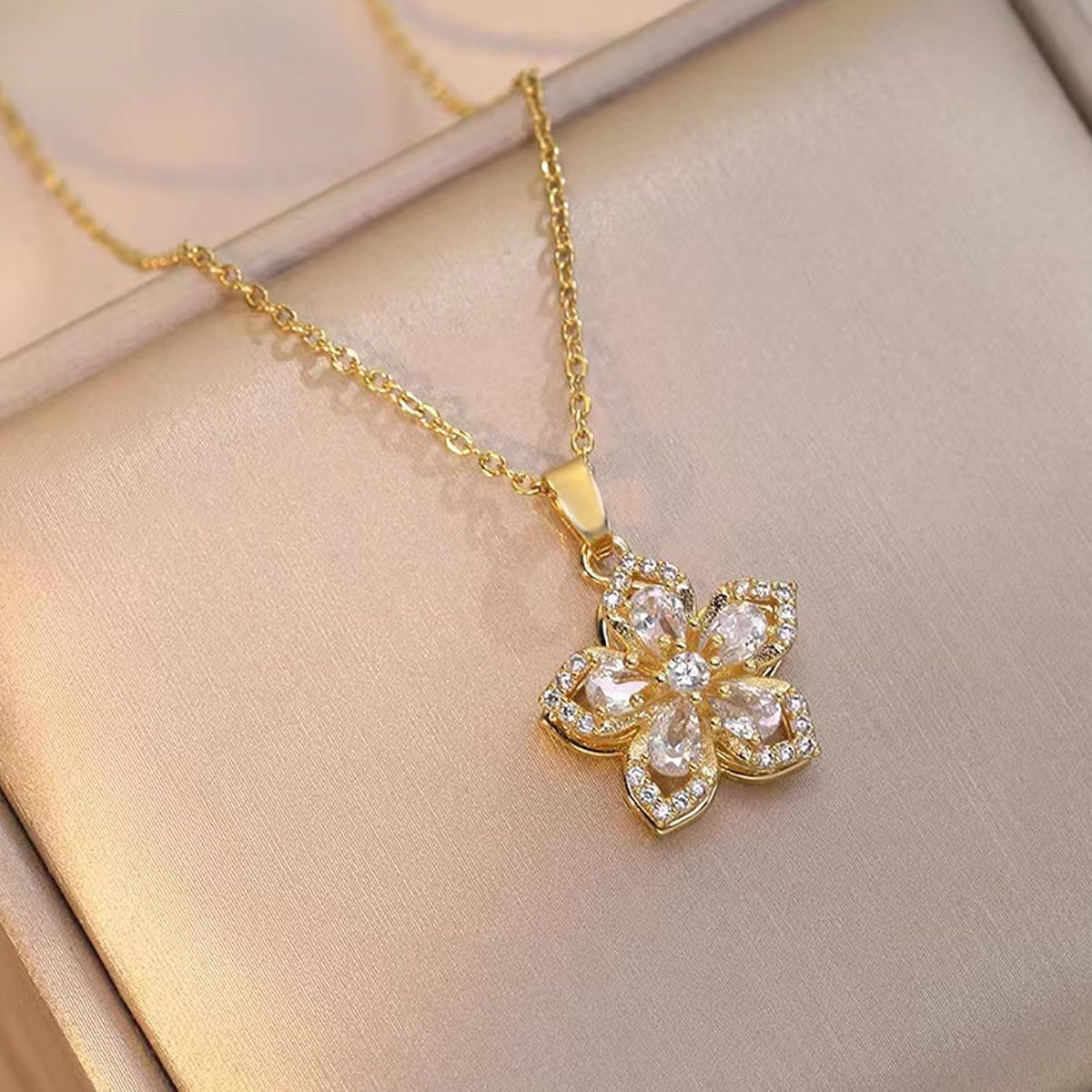 14K Gold Plated Pendant Necklace for Women - Dainty Adjustable Chain, Trendy Jewelry Gift for Family and Friends
