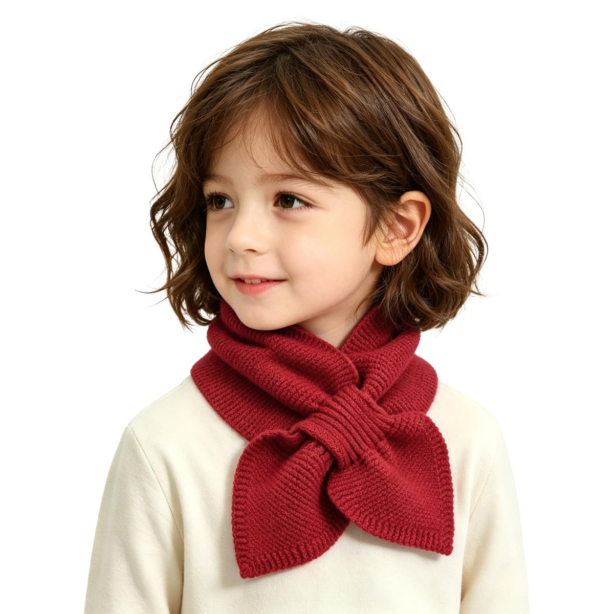 FSTEOE Knit Kids Winter Scarf Toddler Neck Warmer Boys Girls Cross Tie