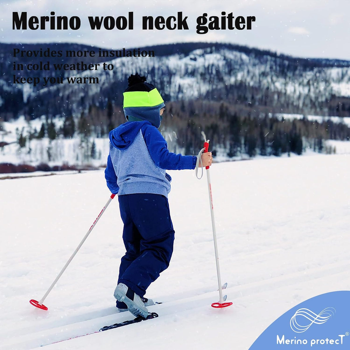 Merino Protect Merino Wool Neck Gaiter Unisex Breathable Face Mask Lightweight Neck Warmer Motorcycle Hiking Hunting