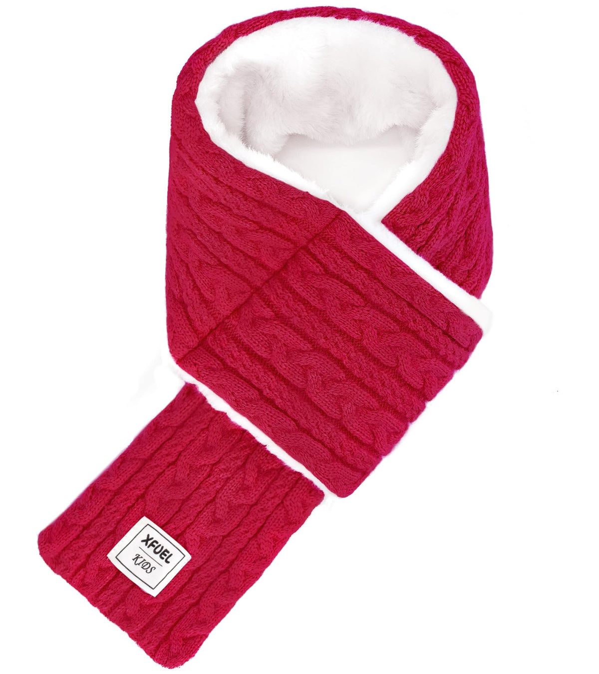 Kids Scarf, Winter Scarves for Girls Boys, Knitted Cross Tie Neck Warmer