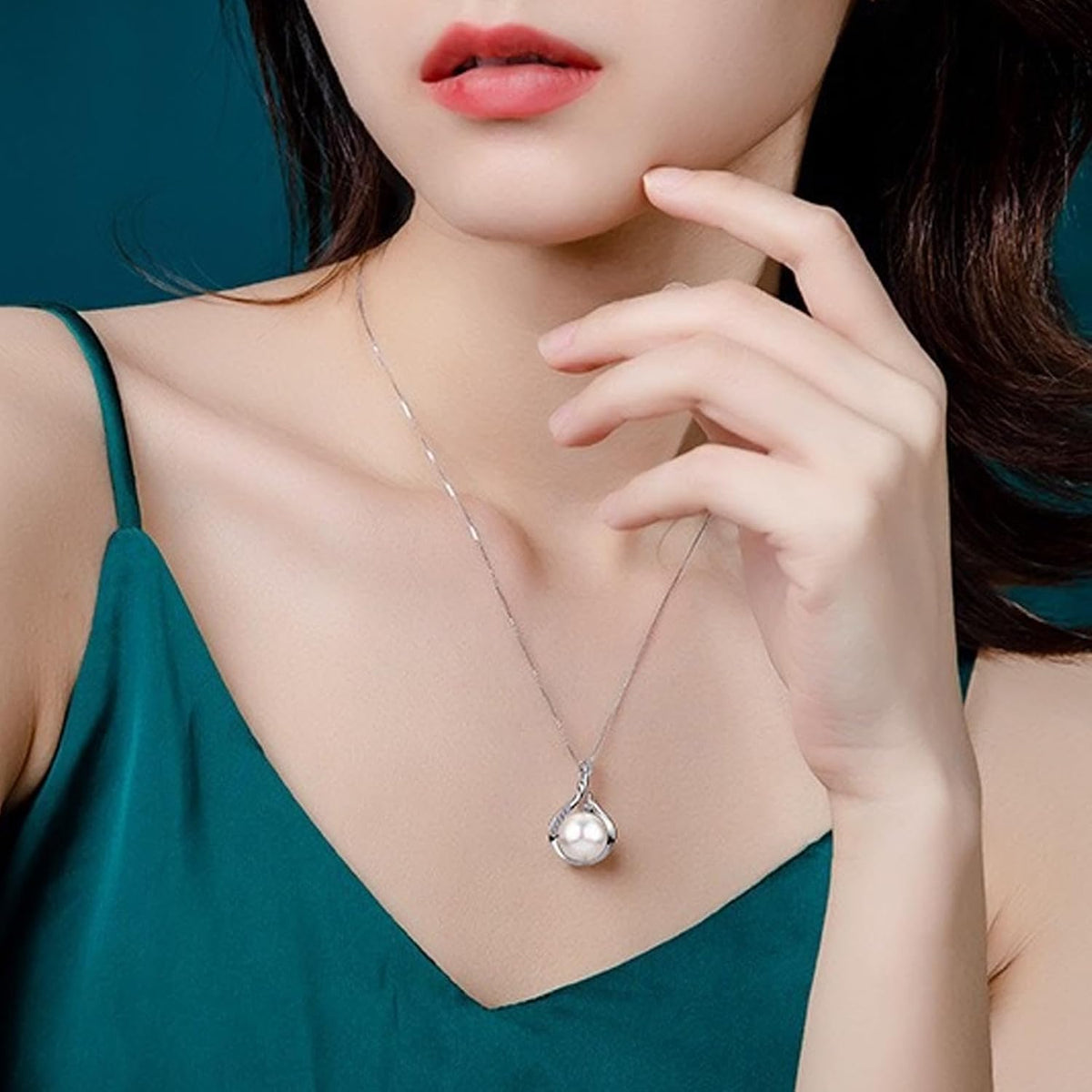 14k Gold Plated Necklace for Women - Dainty Tiny Pearl Pendant Choker Necklaces, Delicate Chain Trendy Jewelry Gift