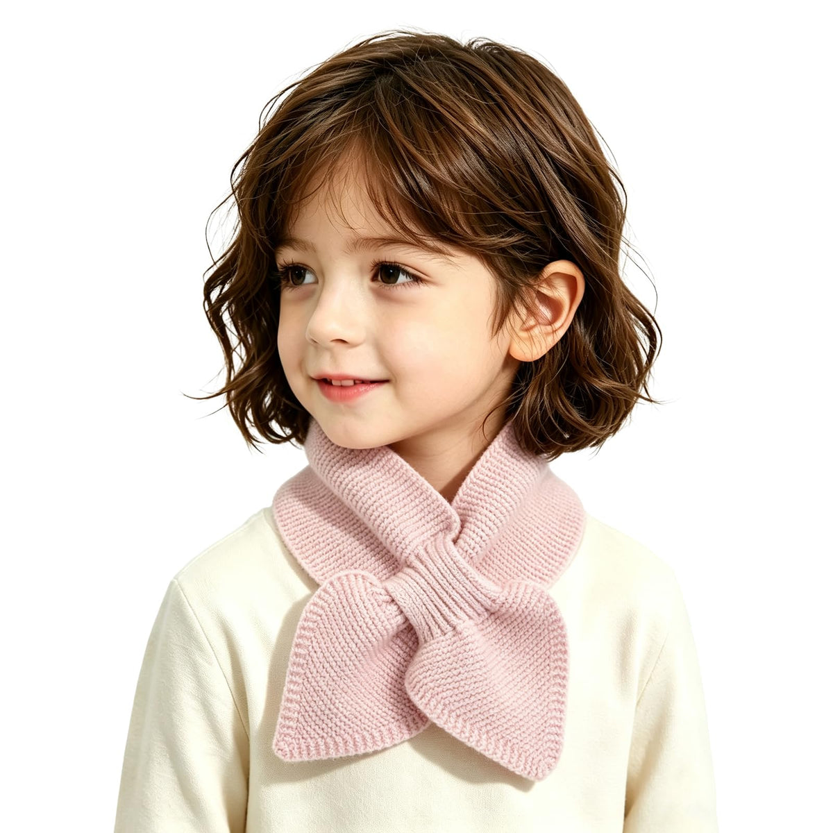 FSTEOE Knit Kids Winter Scarf Toddler Neck Warmer Boys Girls Cross Tie