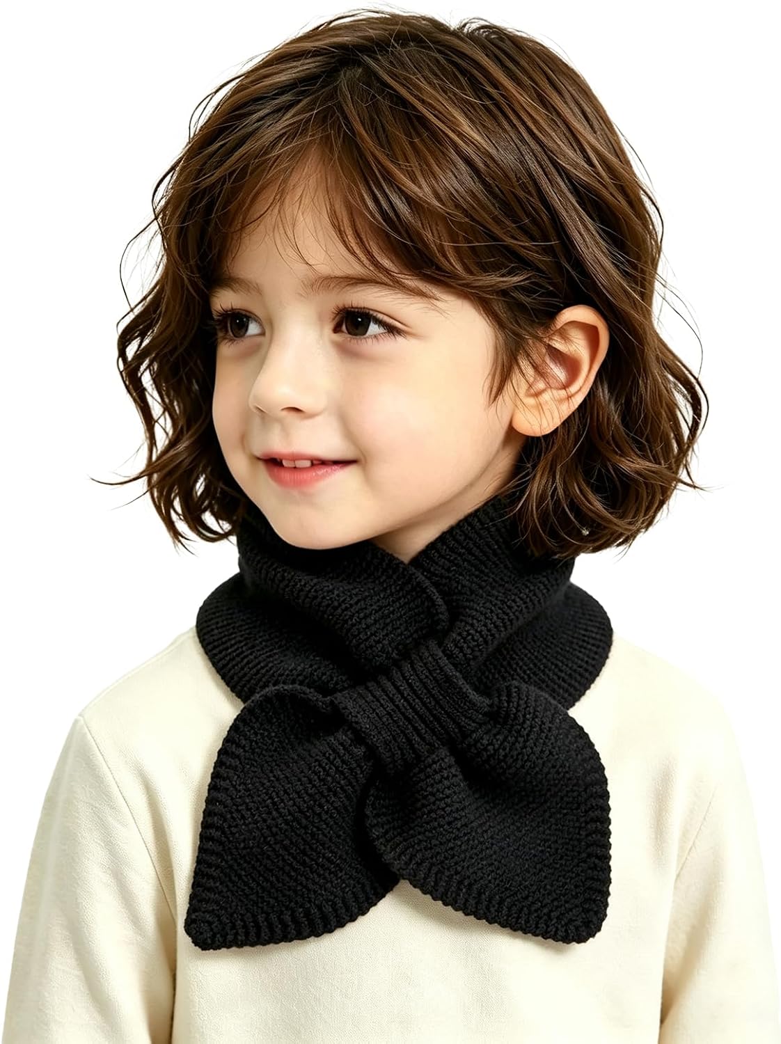 FSTEOE Knit Kids Winter Scarf Toddler Neck Warmer Boys Girls Cross Tie