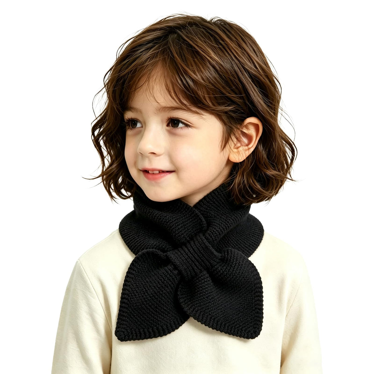 FSTEOE Knit Kids Winter Scarf Toddler Neck Warmer Boys Girls Cross Tie