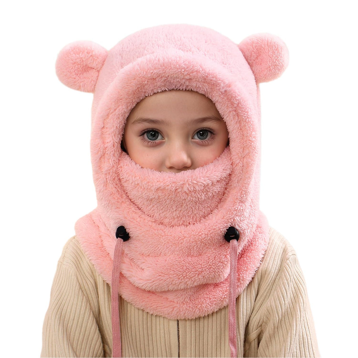 Kids Winter Fleece Hats Children's Balaclava Ski Mask Windproof Warm Adjustable with Fleece Lining Hat for Boys Girls