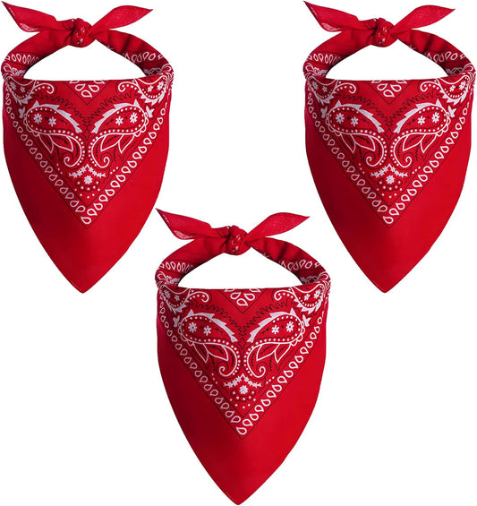 Jastore Kids 3 Pcs Cowboy Bandanas Multi-Purpose Party Outdoor Favor Scarf Headband Handkerchiefs for Boy Girls