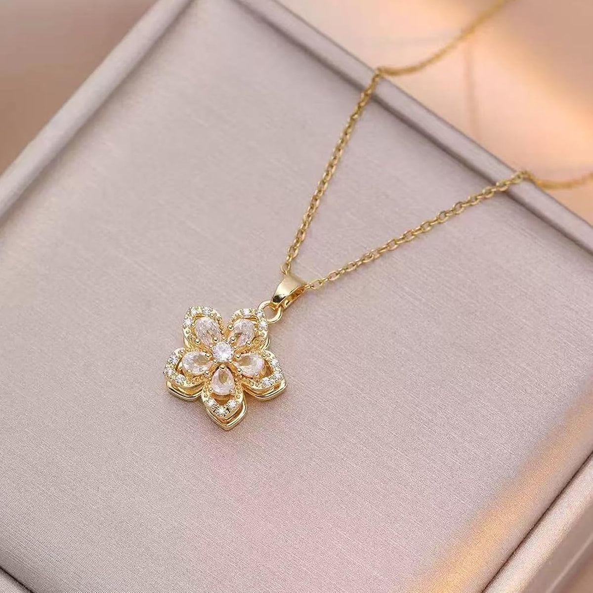 14K Gold Plated Pendant Necklace for Women - Dainty Adjustable Chain, Trendy Jewelry Gift for Family and Friends
