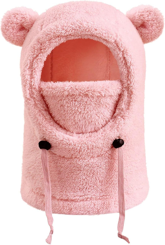 Kids Toddler Winter Hat Boys Girls Fleece Thick Beanie with Ski Mask Ear Flaps Windproof Warm Hats Scarf Set