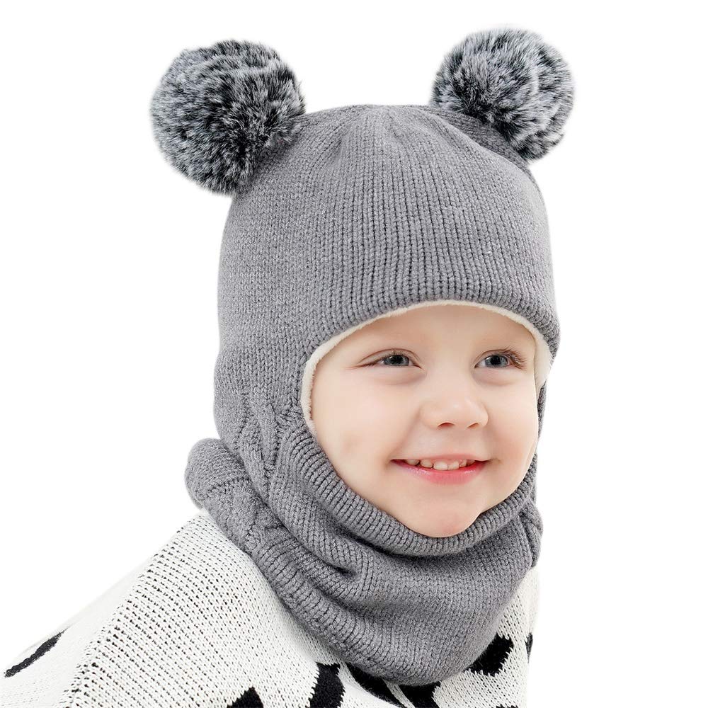 Baby Winter Hat Scarf Set, Unisex Infant Toddler Kids Hat Scarf