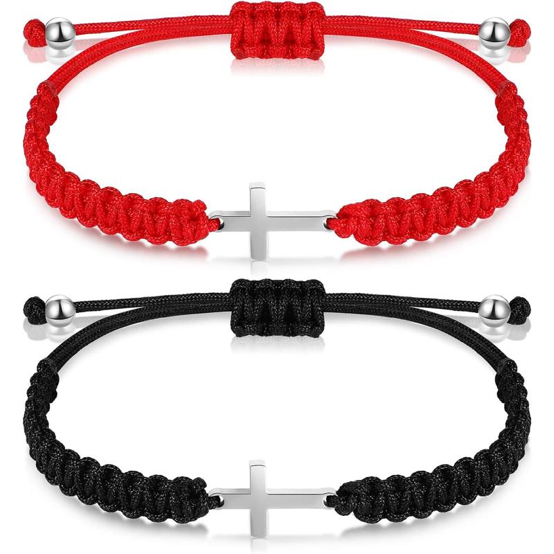Bracelet  Christian Matching Couple Friendship Adjustable Bracelets for Women Men Mom Father BFF Sister First Communion Baptism Confirmation Easter Grad Christmas