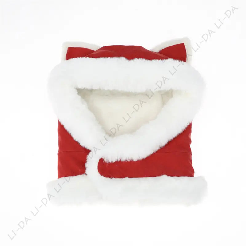 Cute Cat Ears Scarf Hood - Plush Faux Fur Women's Winter Hat with Thermal Lined Ears & Neck Warmer for Christmas Festival