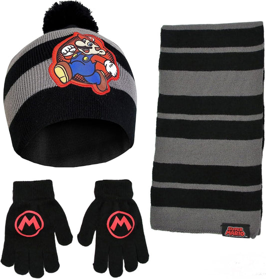 Nintendo Mario Scarf, Hat and Gloves Set for Little Boys