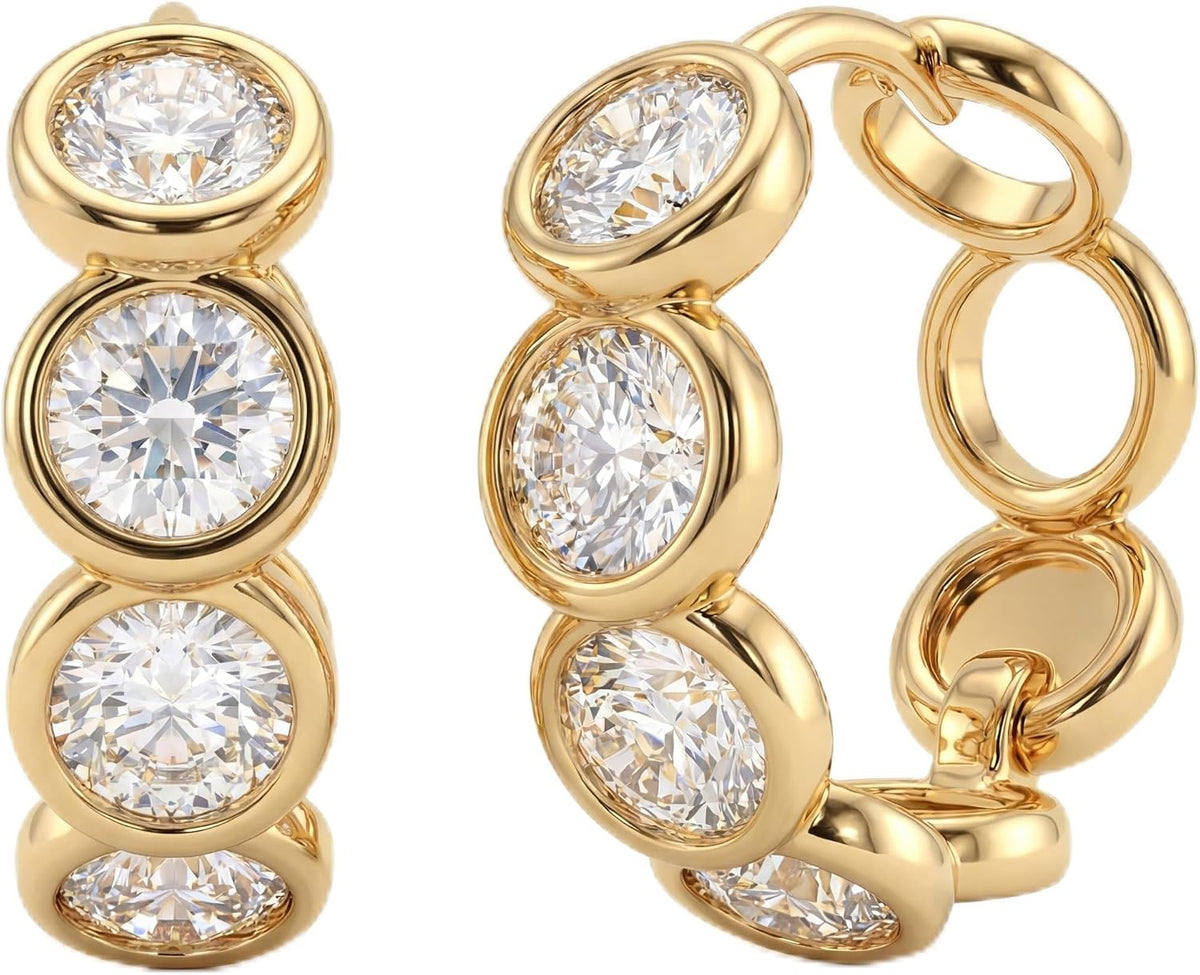 VACRONA Cubic Zirconia Huggie Earrings 14k Gold Plated Tiny Earrings Small Huggie Hoop Earrings Simple Lightweight Hoops Gift for Women