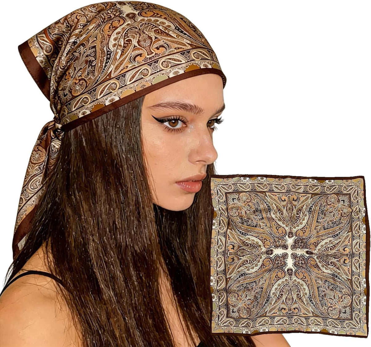 SmilerSmile 27.5" Silk Like Head Scarf For Women