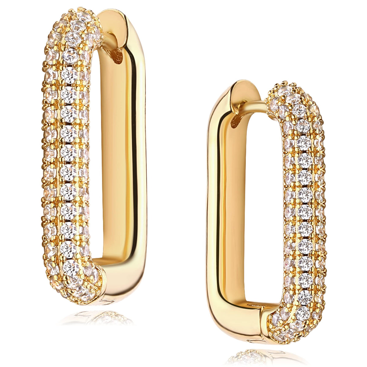 VACRONA Cubic Zirconia Huggie Earrings 14k Gold Plated Tiny Earrings Small Huggie Hoop Earrings Simple Lightweight Hoops Gift for Women