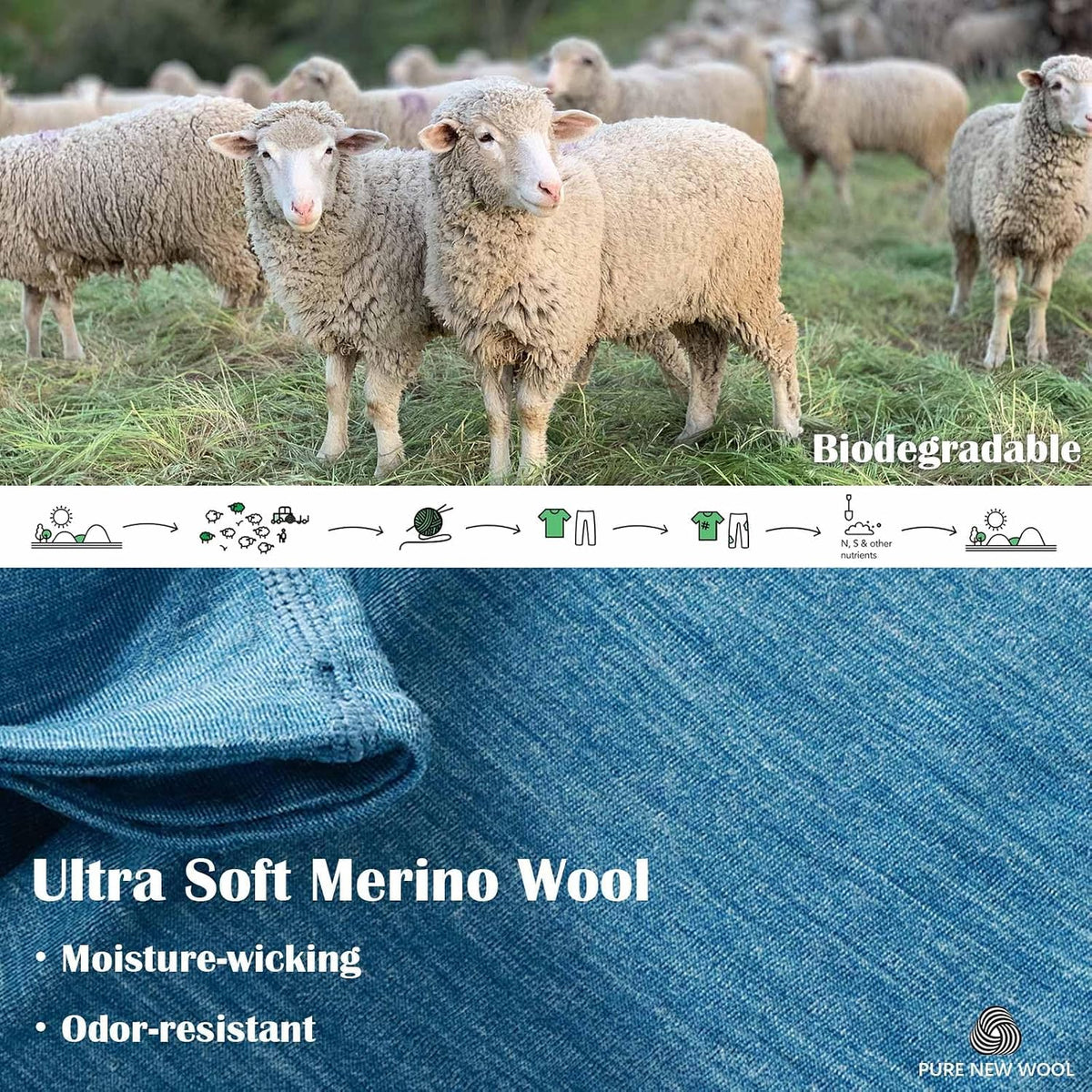 Merino Protect Merino Wool Neck Gaiter Unisex Breathable Face Mask Lightweight Neck Warmer Motorcycle Hiking Hunting