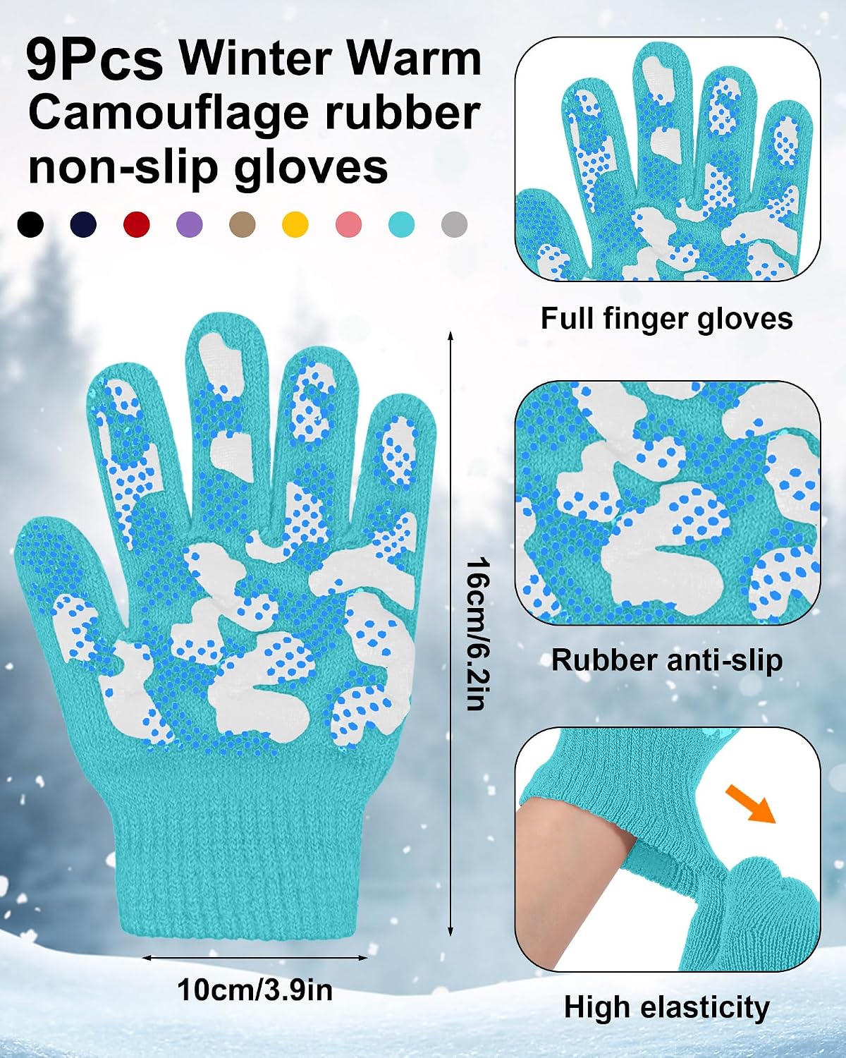 JaGely Kids Hat Gloves Scarf Winter Set, Warm Knitted Beanie Caps Scarves Gloves Bulk for Boys Girls Donation Cold Weather