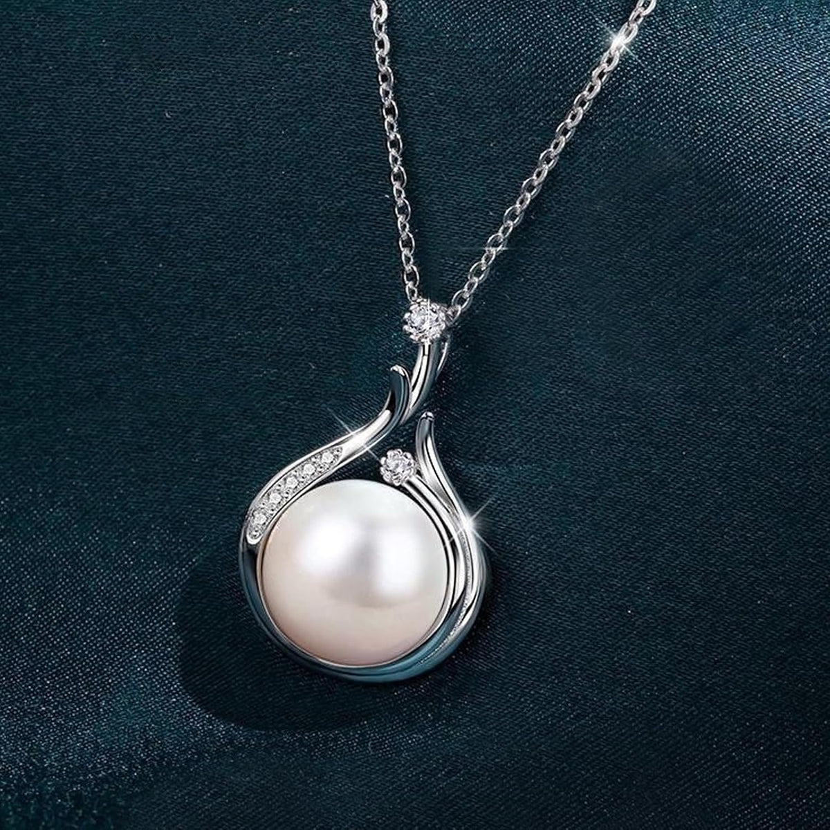 14k Gold Plated Necklace for Women - Dainty Tiny Pearl Pendant Choker Necklaces, Delicate Chain Trendy Jewelry Gift