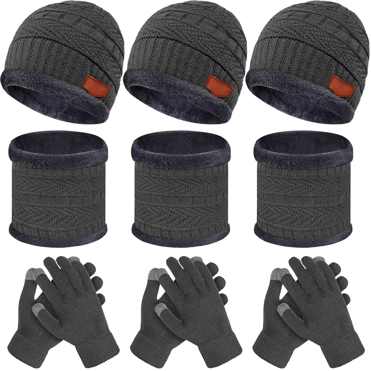 JaGely 9 Pcs Kids Hat Glove Scarf Sets