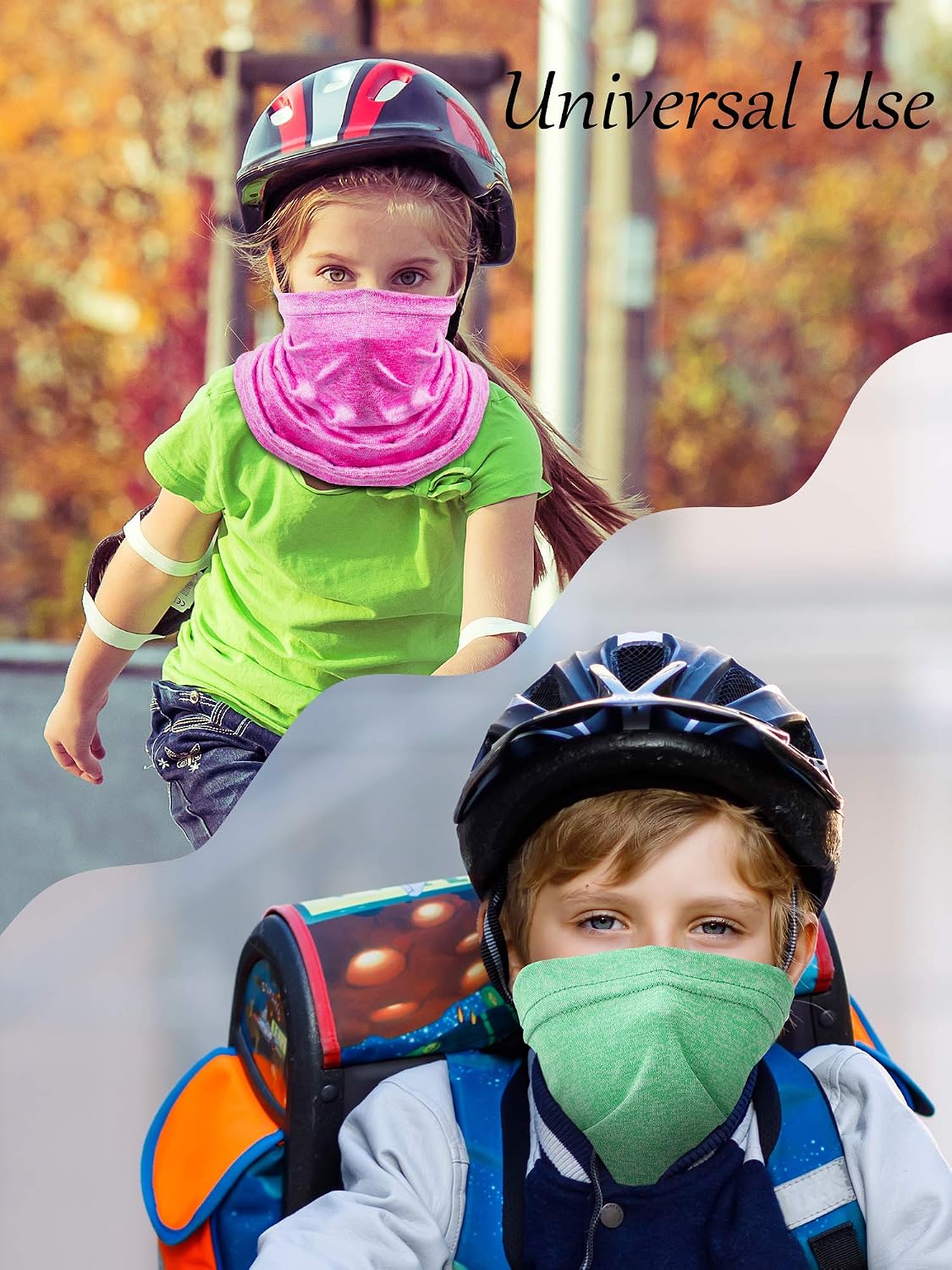 SATINIOR 4 Pcs Kids Neck Gaiter Face Cover Scarf