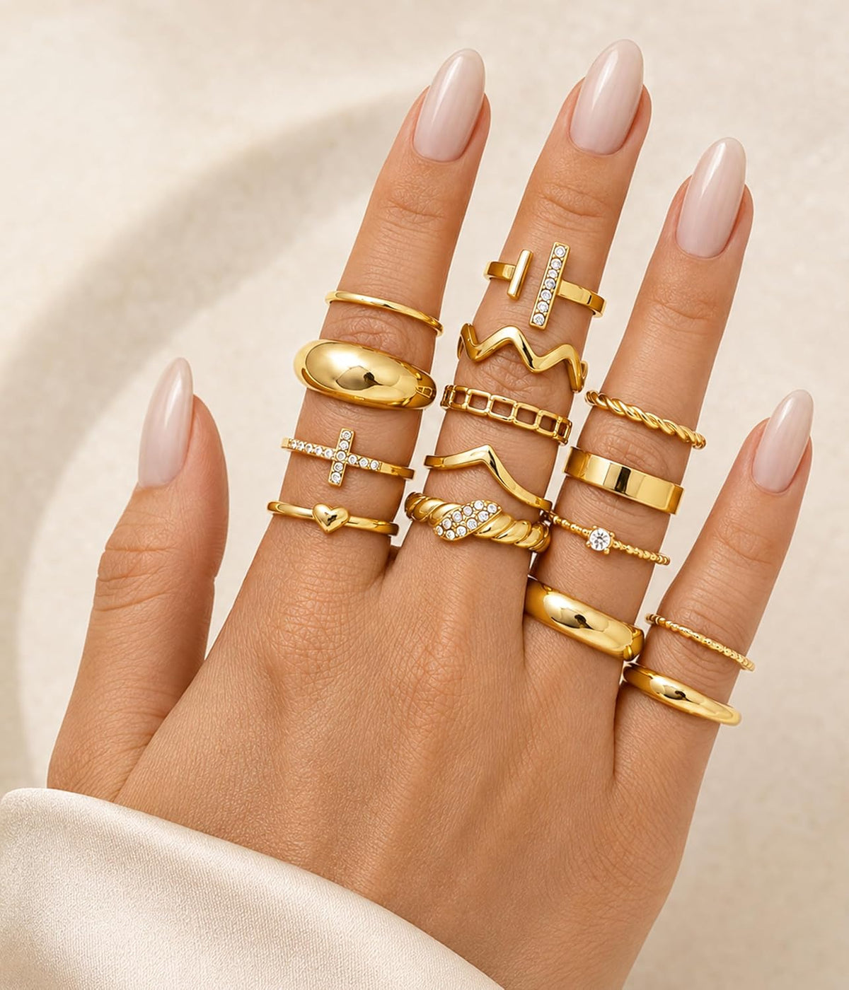 73 Pcs Gold Jewelry Set for Women, Necklaces Bracelets Rings Earrings Set