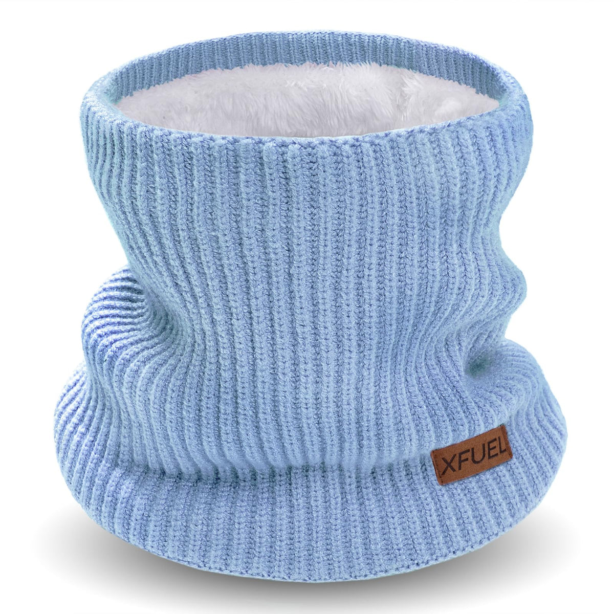 Kids Neck Warmer, Knitted Winter Neck Gaiter, Fleece Lined Infinity Scarf for Boys Girls, Ski Mask for Cold Weather