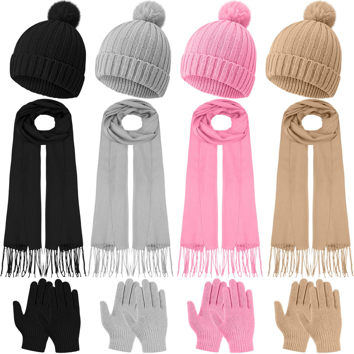JaGely 18/12 Pcs Kids Hat Gloves Scarf Winter Set