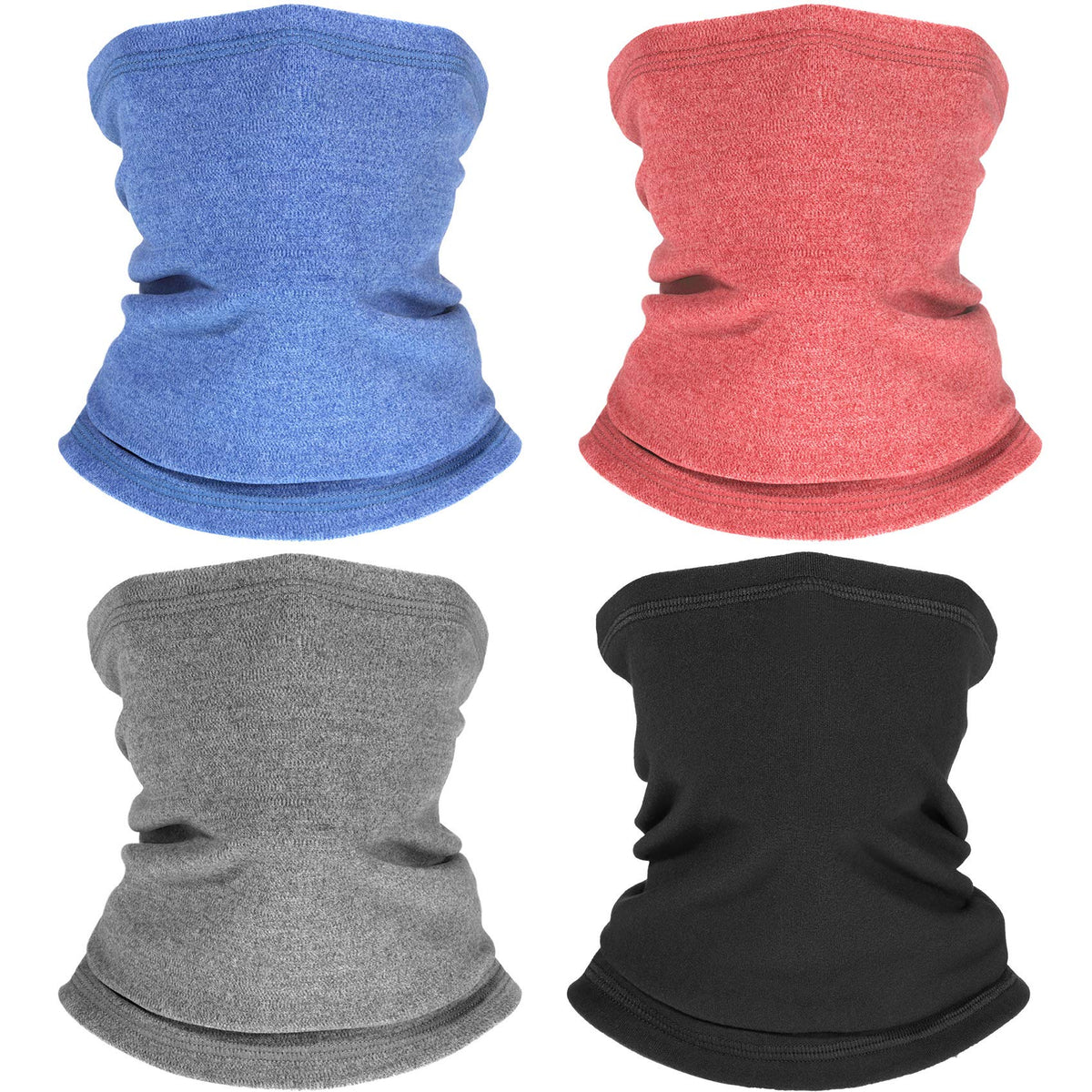 Syhood 4 Pieces Kids Neck Warmer Gaiter Winter Protective Face Covering Scarf for Skiing Hiking Cycling Outdoor Sports