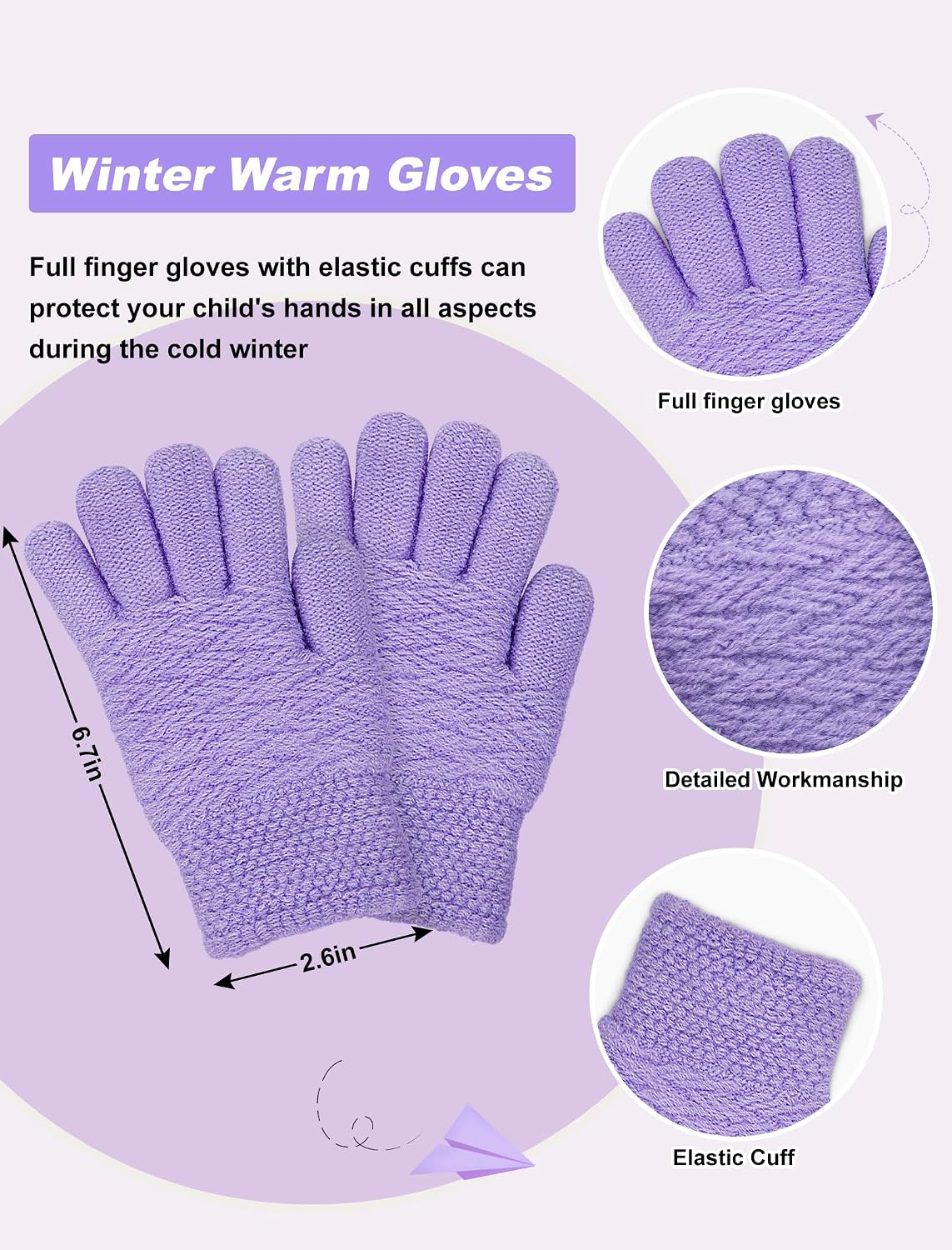 Kids Winter Beanie Hat Scarf Gloves Set for Girls Boys